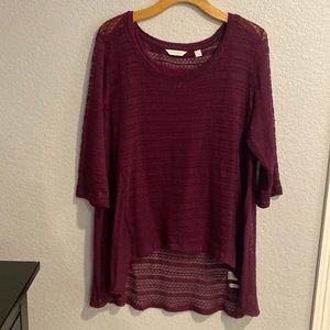 Purple Knit Blouse with Matching Tank - New York & Company